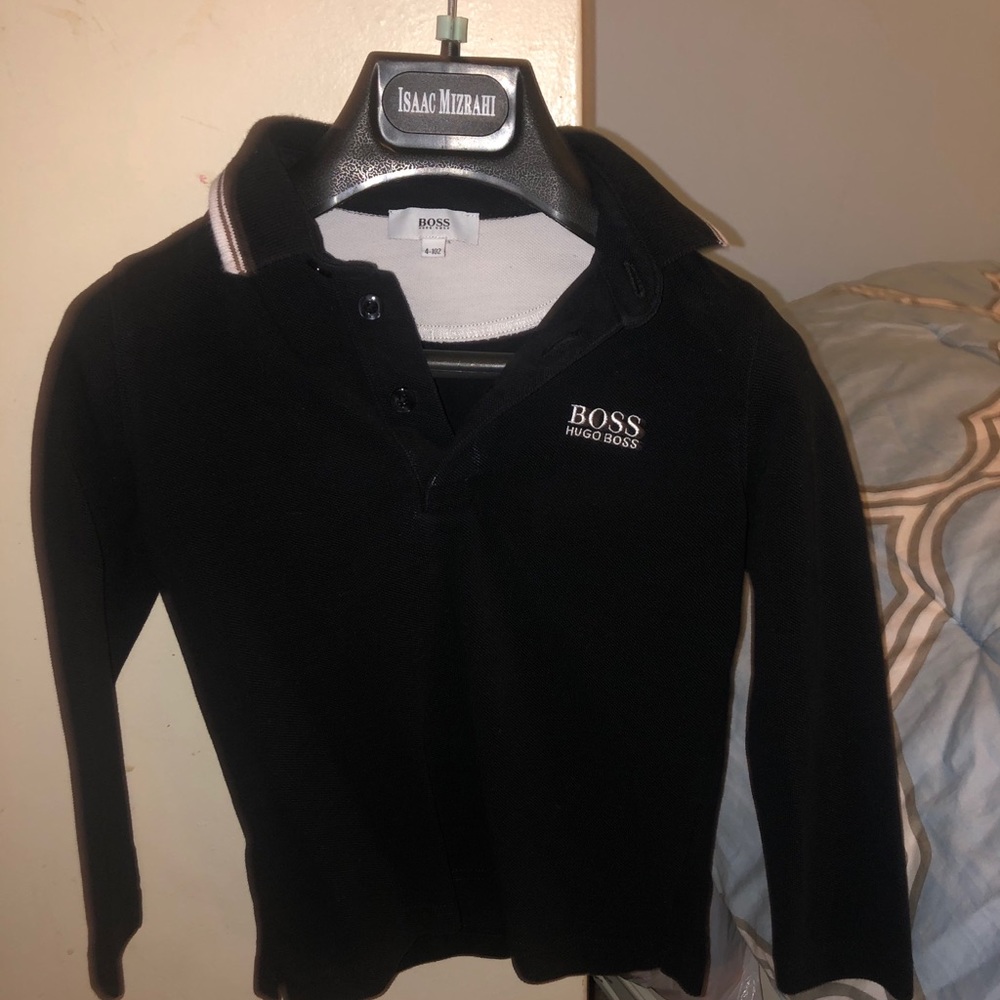 Hugo Boss size 4 kids boy polo long sleeve shirt